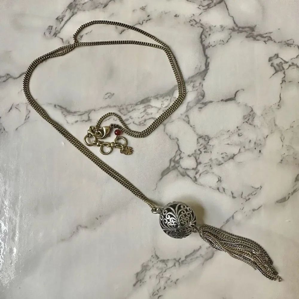 Lucky Brand ball and tassel necklace